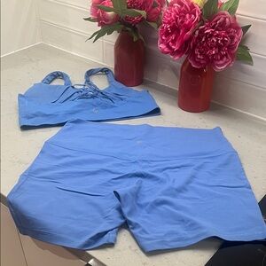 lululemon athletica Blue Sports Bra and Shorts Set
